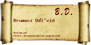 Brumecz Dávid névjegykártya